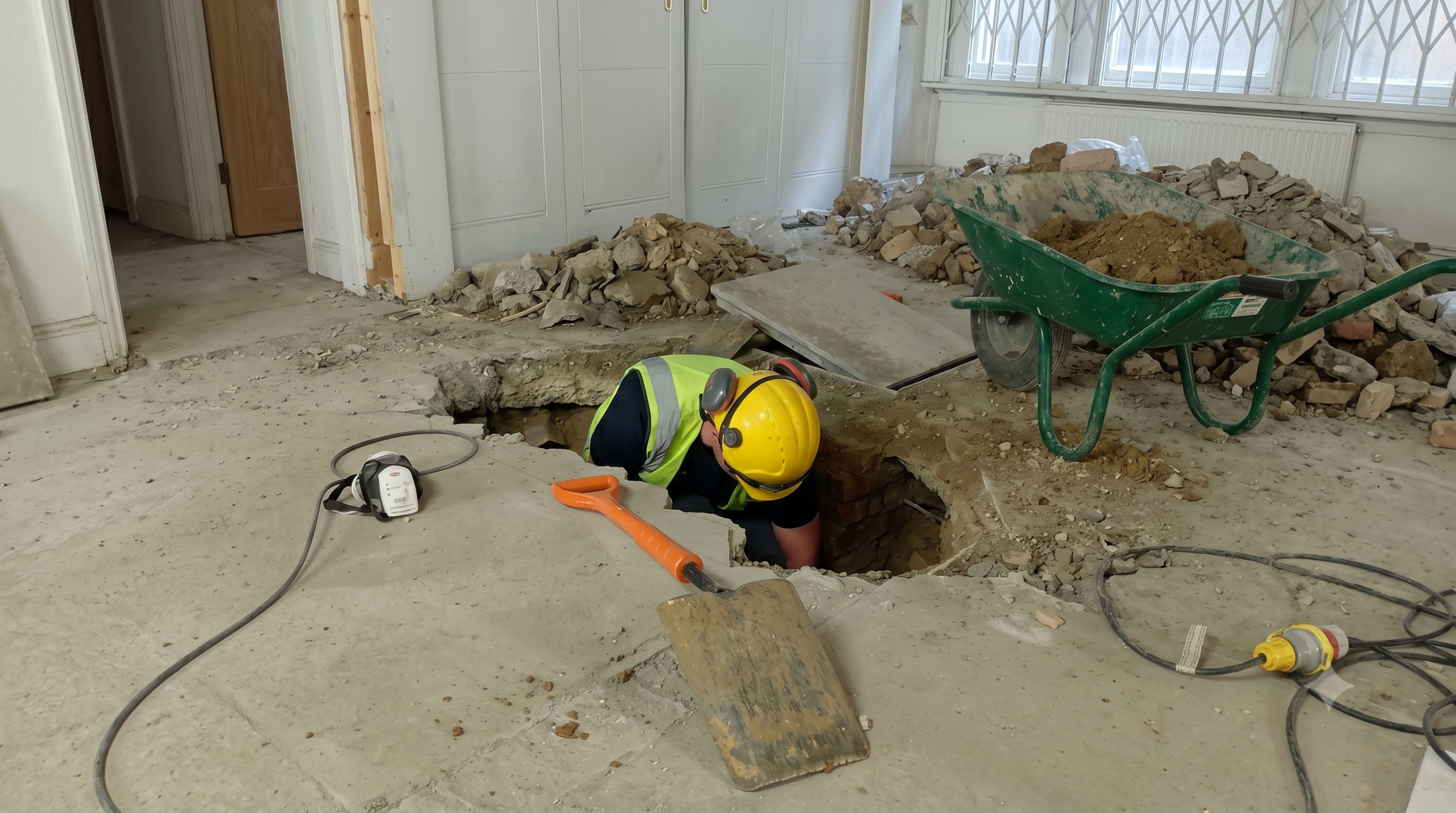 New commercial drainage installation at 28 Bolton Street, Mayfair lower ground floor office