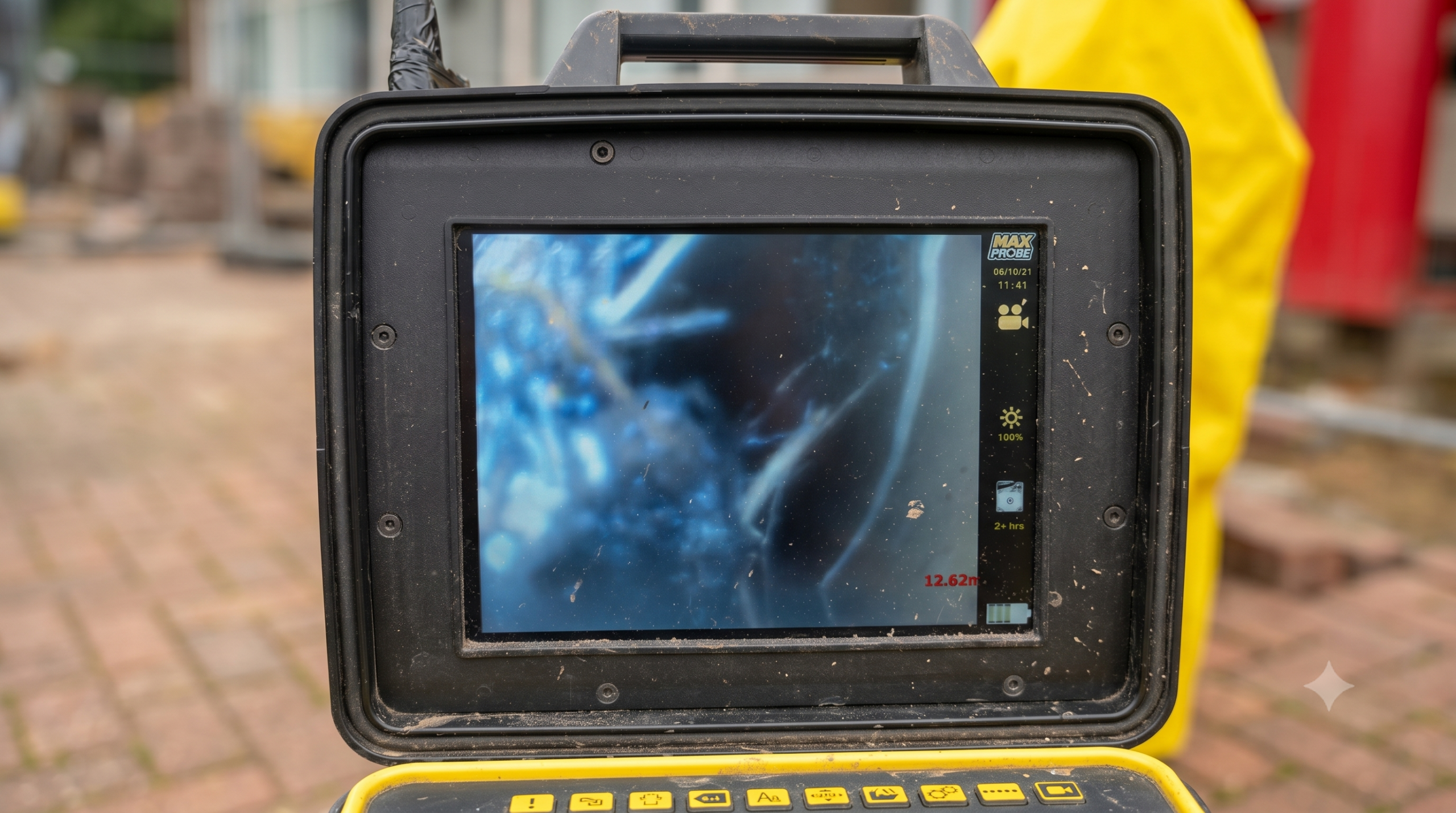 CCTV drain survey identifying tree root blockage at Brentwood council property