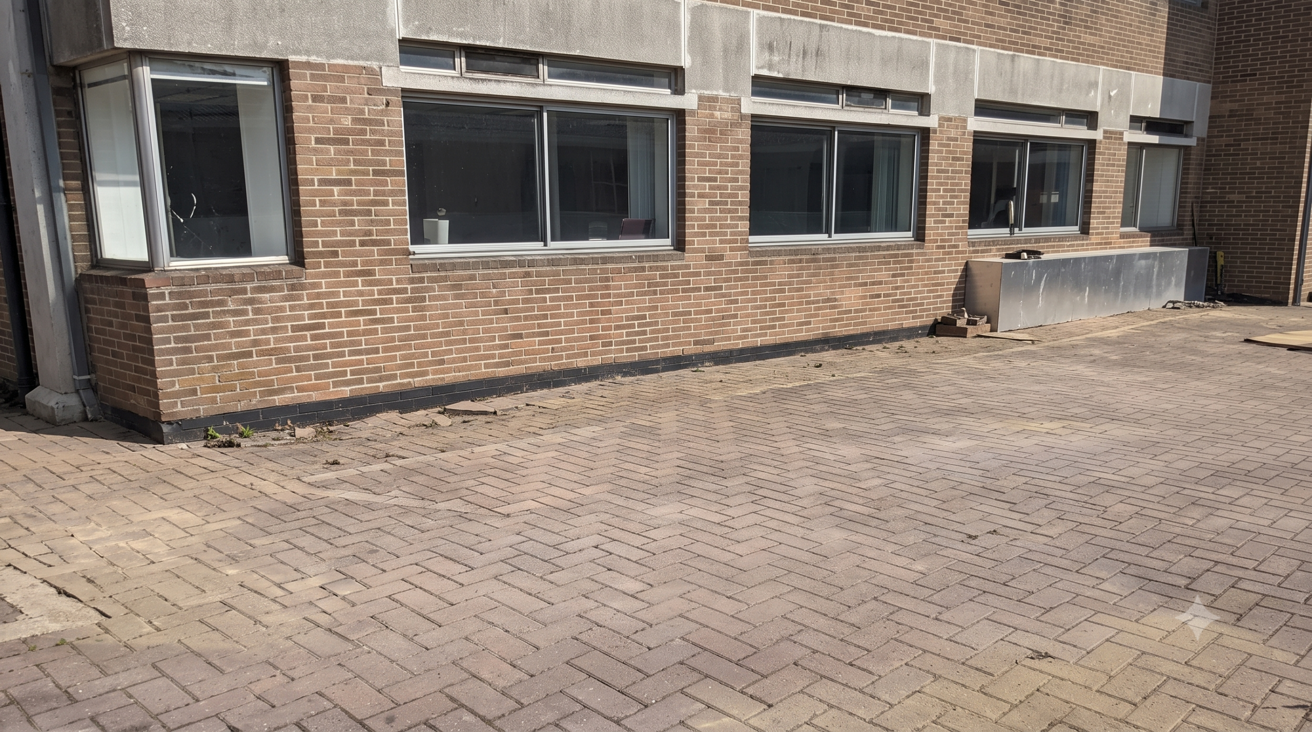 Fully reinstated courtyard and block paving