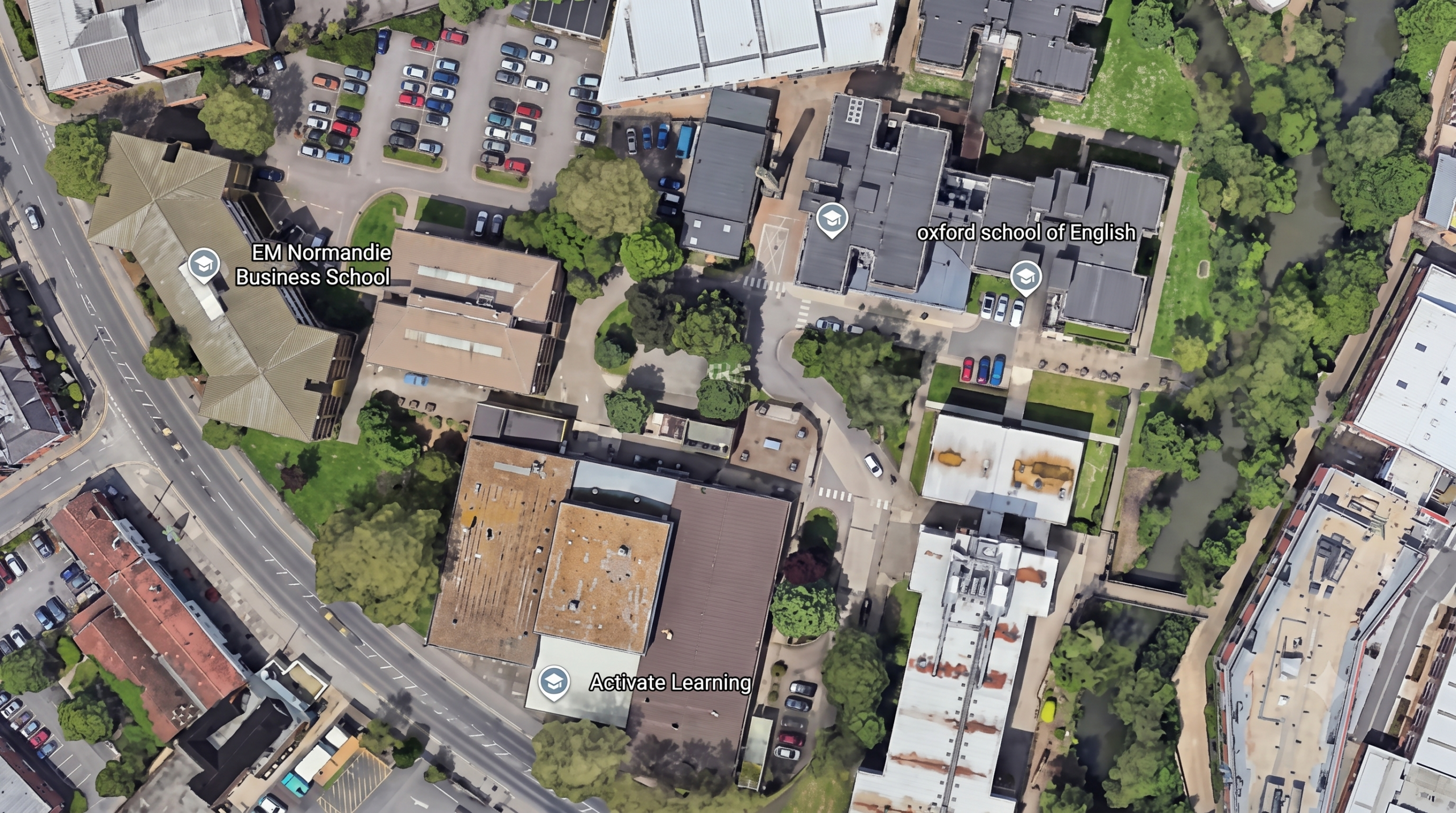 Aerial View of the Active Learning Oxford Campus
